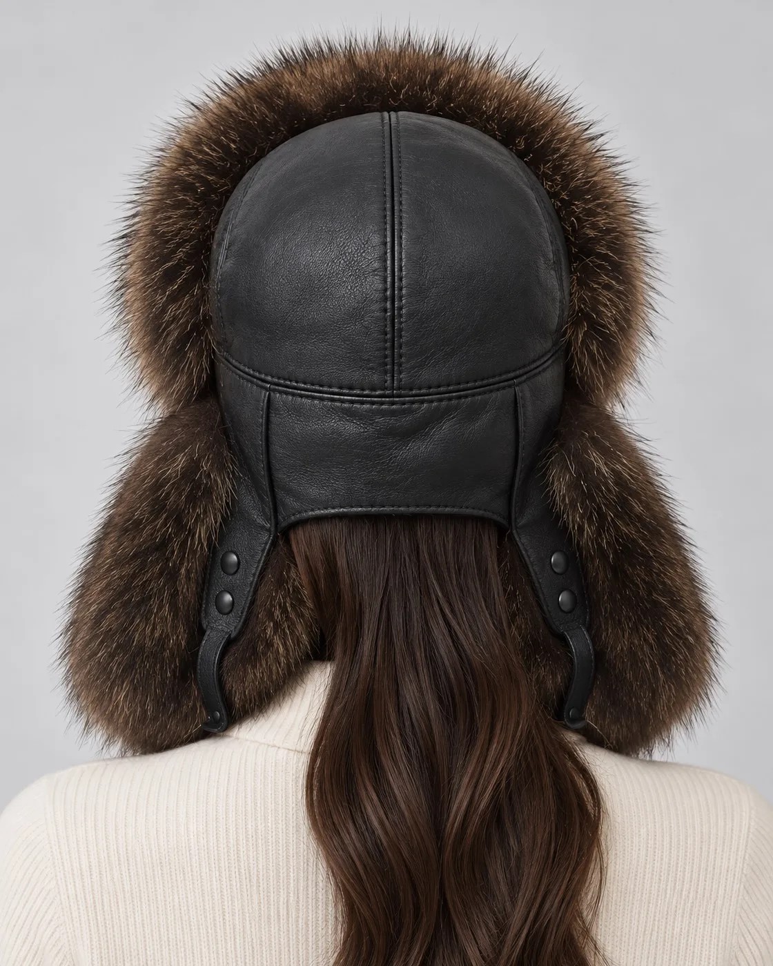Ушанка натуральный мех енот УМ-Nat-racc-Уш (Разноцветный 56-58)