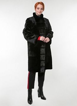 Пальто приталенное из мутона 09, КАЛЯЕВ