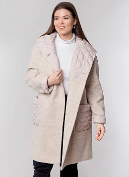 Пальто полушерстяное с капюшоном 65, Galla Lady