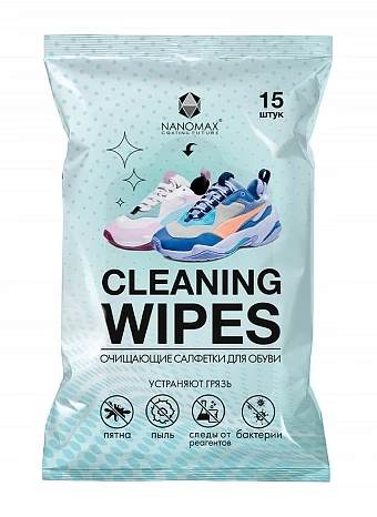 Салфетки влажные очищающие Cleaning Wipes 15 шт, Nanomax